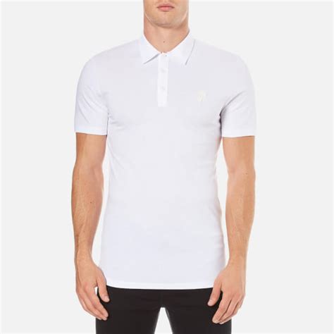 versace collection men's polo white|versace long sleeves polo shirts.